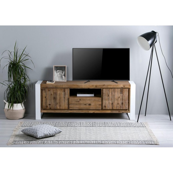Mueble tv madera natural y metal - Comprar muebles tv - Artikalia